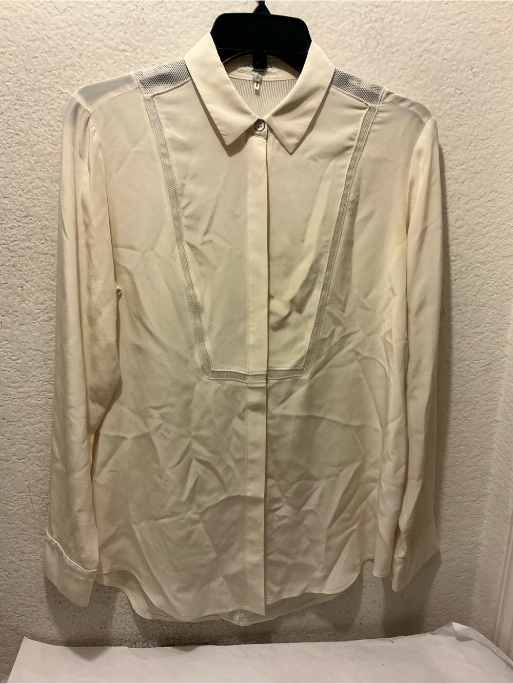 rag & bone Cream Long-Sleeve Button Front Blouse size Small
